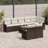 vidaXL Gartensofa-set mit Kissen 9 pcs Braun Poly-Rattan