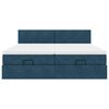 vidaXL Ottoman-Bett mit Matratzen & LEDs Dunkelblau 160x200 cm Samt