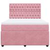 vidaXL Boxspringbett mit Matratze Rosa 140x190 cm Samt