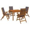 vidaXL 5-teiliges Garten-Esszimmer-Set Natur Massivholz Akazie