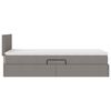 vidaXL Bett mit Stauraum und LED mit Matratze Taupe 90 x 200 cm Stoff