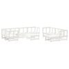 vidaXL 10-tlg. Garten-Lounge-Set Wei&szlig; Massivholz Kiefer
