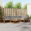 vidaXL Outdoor-Sofagarnitur mit Kissen 6 pcs Nat&uuml;rlich und Hellgrau