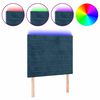 vidaXL LED Kopfteil Dunkelblau 80x5x118/128 cm Samt