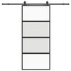 vidaXL Schiebet&uuml;r mit Beschlag Schwarz 90x205 cm Hartglas