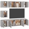 vidaXL 7-tlg. TV-Schrank-Set Grau Sonoma Holzwerkstoff