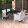 vidaXL 5-tlg. Garten-Essgruppe mit Auflagen Poly Rattan und Glas