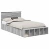 vidaXL Bettrahmen mit Regal Graues Sonoma 120 x 190 cm Holzwerkstoff