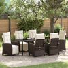 vidaXL Garten Essgruppe mit Kissen 7 pcs Braun Poly-Rattan