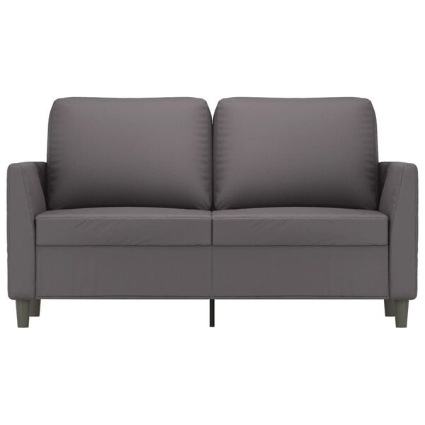 vidaXL 2-Sitzer-Sofa Grau 120 cm Kunstleder