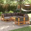 vidaXL 10-tlg. Gartensofa-Set mit Kissen Holz Akazie & Seil