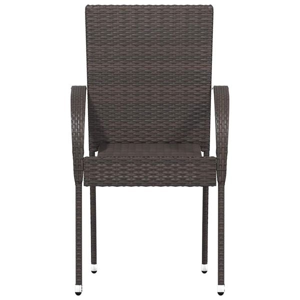 vidaXL Stapelbare Gartenst&uuml;hle 4 Stk. Poly Rattan Braun
