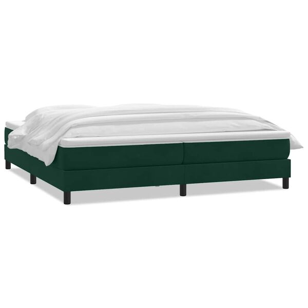 vidaXL Boxspringbett mit Matratze Dunkelgr&uuml;n 180x210 cm Samt
