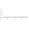 vidaXL Bettgestell mit Kopfteil Metall Wei&szlig; 120x190 cm