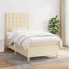 vidaXL Boxspringbett mit Matratze Creme 90x200 cm Stoff