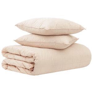 vidaXL Bettw&auml;sche-Set 2 stk. 200 x 200 cm F&uuml;r alle Jahreszeiten Beige