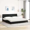 vidaXL Bett mit Matratze "Hanko" Schwarz 200x200 cm Stoff