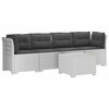 vidaXL 4-Sitzer Gartensofa mit Kissen Rattan Look PP Wei&szlig;