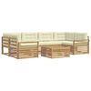 vidaXL Outdoor-Sofagarnitur 7 Stk. Wei&szlig; und Creme