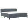vidaXL Boxspringbett mit Matratze Dunkelgrau 180 x 200 cm Samt