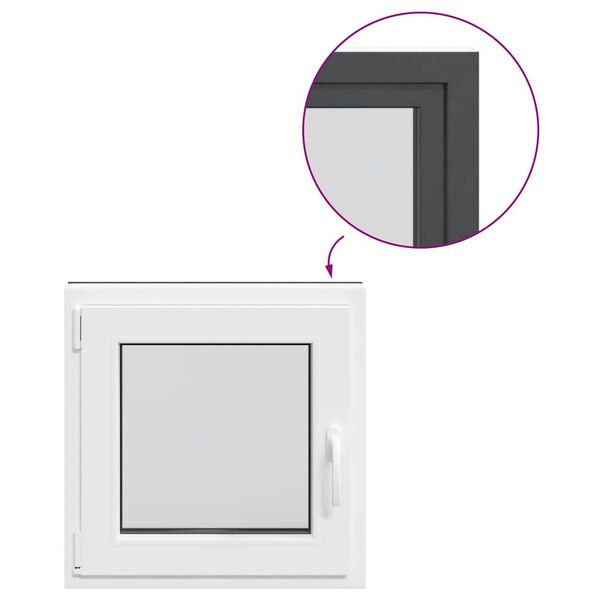 vidaXL Kellerfenster "RISOR" 50x50 cm Drehkipp DIN Links Anthrazit