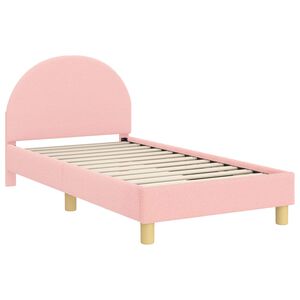 vidaXL Kinderbettgestell mit Kopfteil Rosa 80 x 160 cm Schafstoff