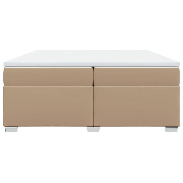vidaXL Boxspringbett Matratze Cappuccino-Braun 200x200cm Kunstleder