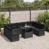 vidaXL Sofa Set mit Kissen 10 pcs Schwarz Poly-Rattan
