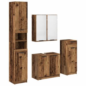 vidaXL Badezimmerm&ouml;bel-Set 4 stk. Altholz 64,5 x 33,5 x 59 cm