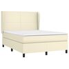 vidaXL Boxspringbett mit Matratze Creme 140x200 cm Kunstleder