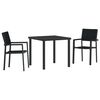 vidaXL Garten Essgruppe 3 stk. Schwarz Pulverbeschichteter Stahl