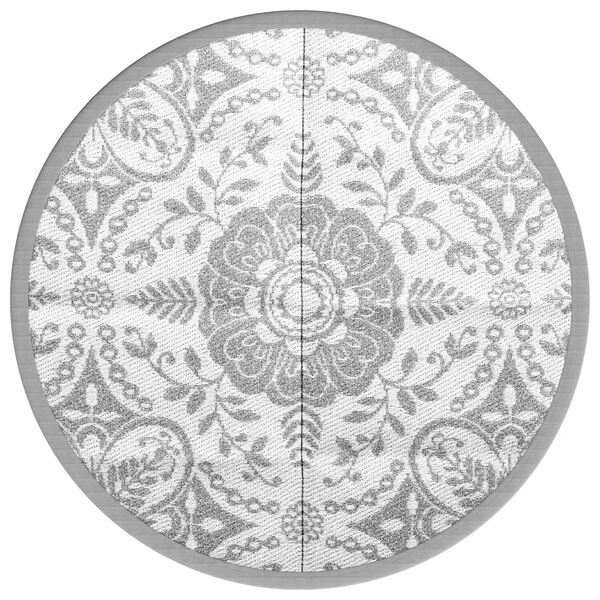 vidaXL Outdoor-Teppich ARAKIL Hellgrau Ø160 cm PP