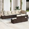 vidaXL Gartensofa-set mit Kissen 8 pcs Braun und Creme Poly-Rattan