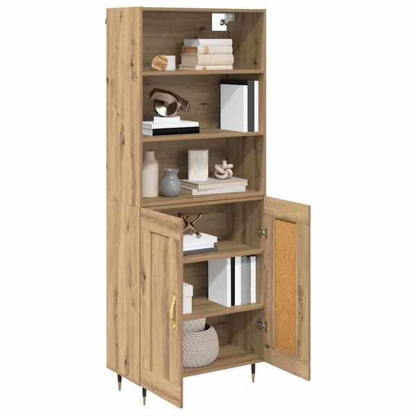 vidaXL Highboard Artisan-Eiche 69,5 x 34 x 180 cm Holzwerkstoff