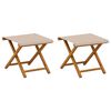 vidaXL Liegestuhl 2 pcs Massives Eukalyptus Holz Beige