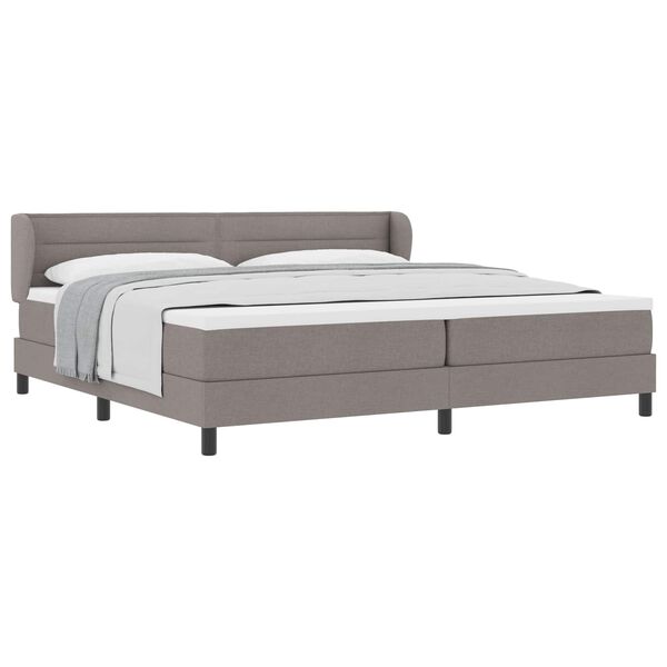 vidaXL Boxspringbett mit Matratze Taupe 200 x 200 cm Stoff