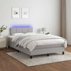 vidaXL Boxspringbett mit Matratze & LED Hellgrau 120x190 cm Stoff
