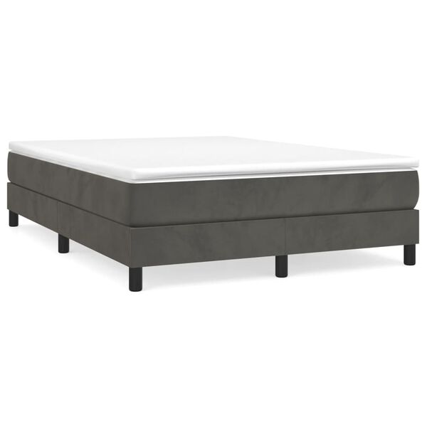 vidaXL Boxspringbettgestell Dunkelgrau 140x190 cm Samt