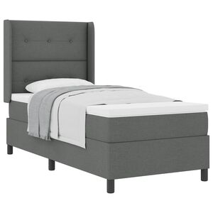 vidaXL Boxspringbett mit Kissen Dunkelgrau 200 x 80 cm Stoff