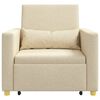vidaXL Ausziehbare Schlafcouch Einzel Creme 90 x 165 x 87 cm Stoff