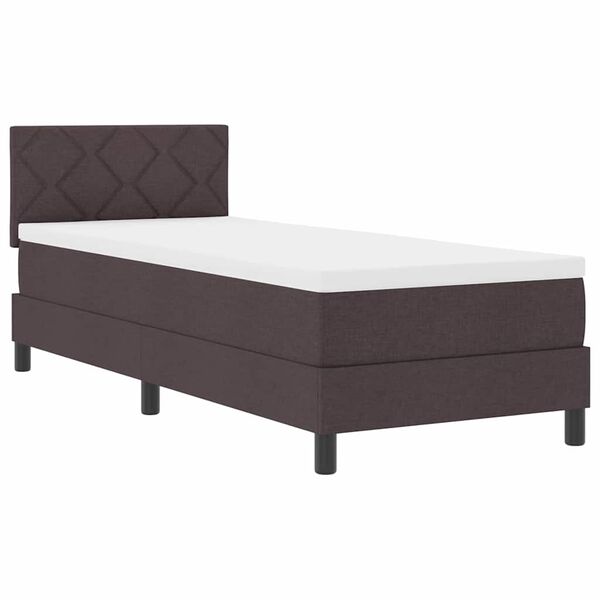 vidaXL Boxspringbett mit Matratze Dunkelbraun 80 x 200 cm Stoff
