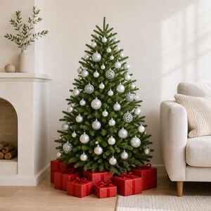 vidaXL 100-tlg. Weihnachtskugel-Set 3/4/6 cm Silbern
