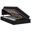 vidaXL LED-Speicherbett mit Matratze Schwarz 120 x 200 cm Stoff