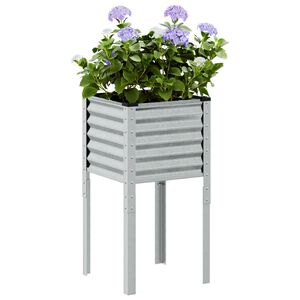 vidaXL Garten-Pflanzgef&auml;&szlig; 45 x 45 x 88 cm Verzinkter Stahl