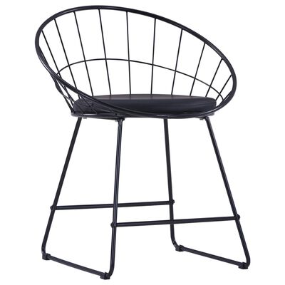 vidaXL Esszimmerstühle mit Kunstledersitzen 6 Stk. Schwarz Stahl