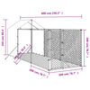 vidaXL Outdoor-Hundezwinger mit Dach Silbern 2x6x2,5m Verzinkter Stahl