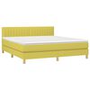 vidaXL Boxspringbett mit Matratze & LED Gr&uuml;n 180x200 cm Stoff