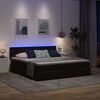 vidaXL Bett mit LED-Lichtleisten Schwarz 200 x 200 cm Samt