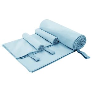 vidaXL Sporthandtuch Set 3 pcs Blau Polyester und Polyamid