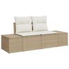 vidaXL Garten-Sofa-Set mit Kissen mit Speicher 9 pcs Beige Poly Rattan